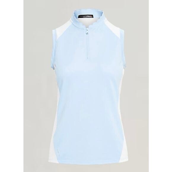 Ralph Lauren Tops - NWT Ralph Lauren RLX Golf Air Tech Pique-sl Mesh Mix Polo Baby Blue White Size L